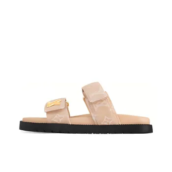 LOUIS VUITTON Sunset Painted Series Slide Slippers Women's Light Umber