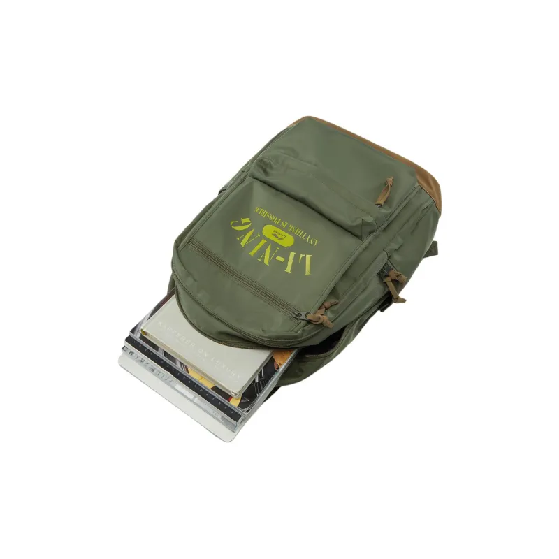 LiNing Polyester Backpack Regular Unisex Dark Moss Green-7