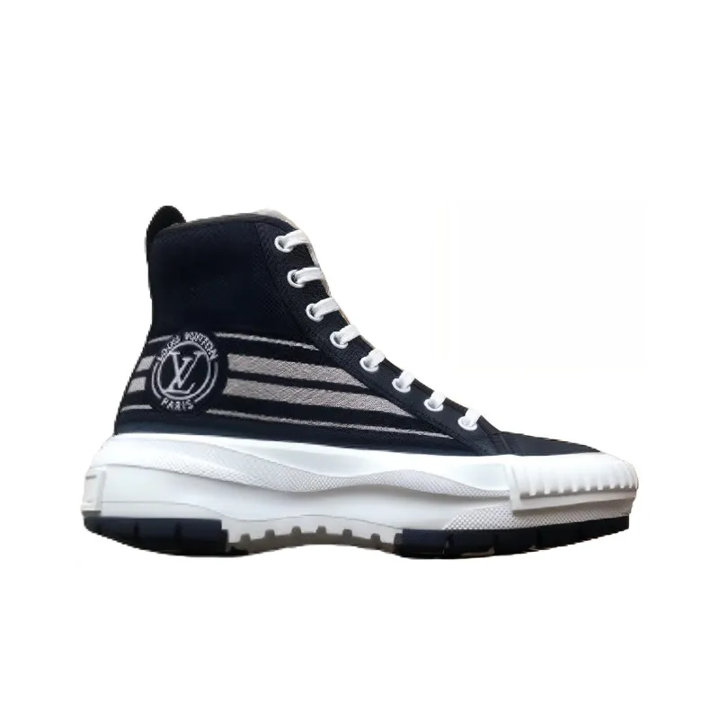 LOUIS VUITTON Squad High Top Casual Shoes Women's Dark Blue-1
