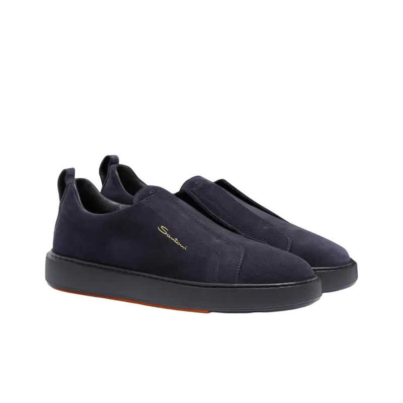 Santoni Round Toe Slip On Sneakers-2