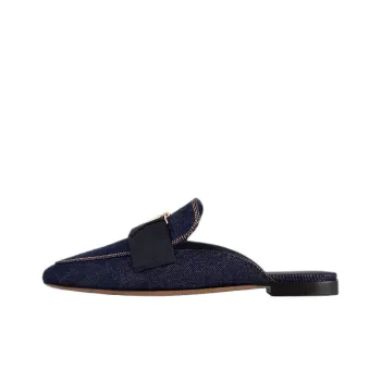 LOUIS VUITTON Capri Rubber Sole Odor Resistant Wrap toe Slippers Women's Blue