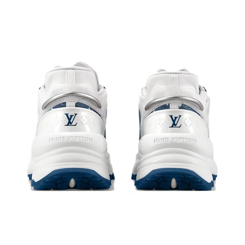 LOUIS VUITTON Run 55 Sneakers 'Denim Monogram With Grey White' Women's-4