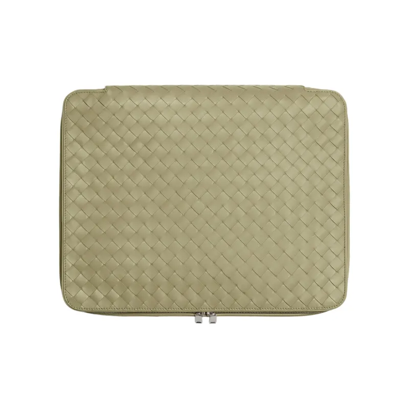 Bottega Veneta Intrecciato Calfskin Storage Bag Medium Size Men's Lime Gray-0