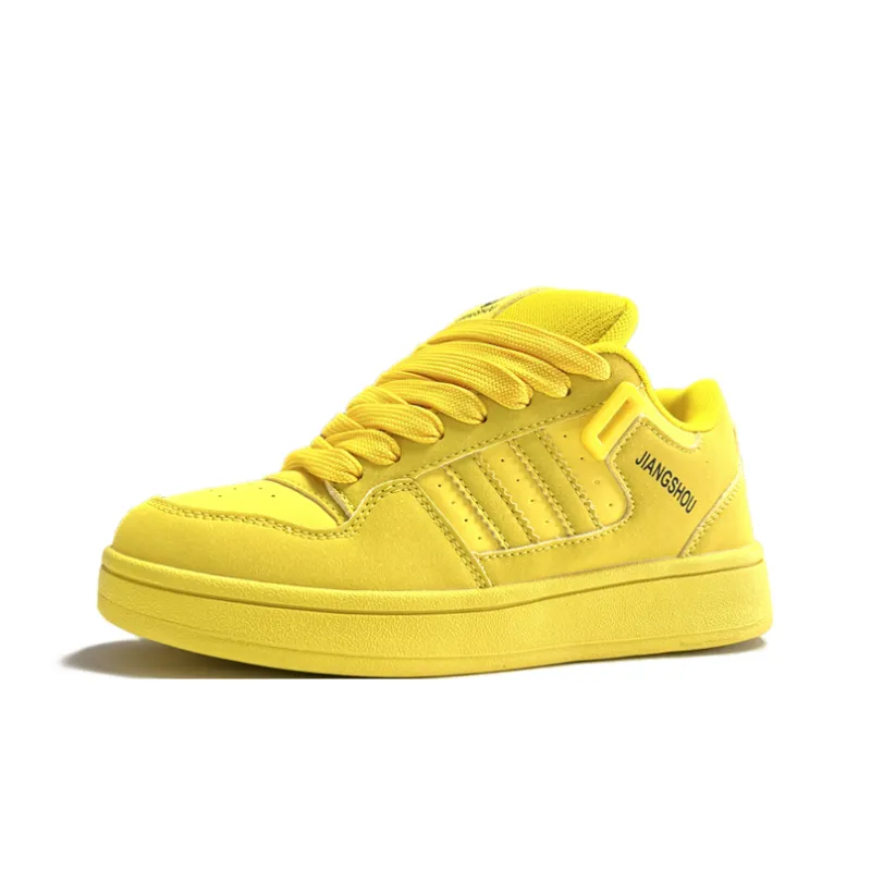JIANGSHOU Wear resistant And Lightweight Low Top Skateboard Shoes Unisex Gold Coast-1