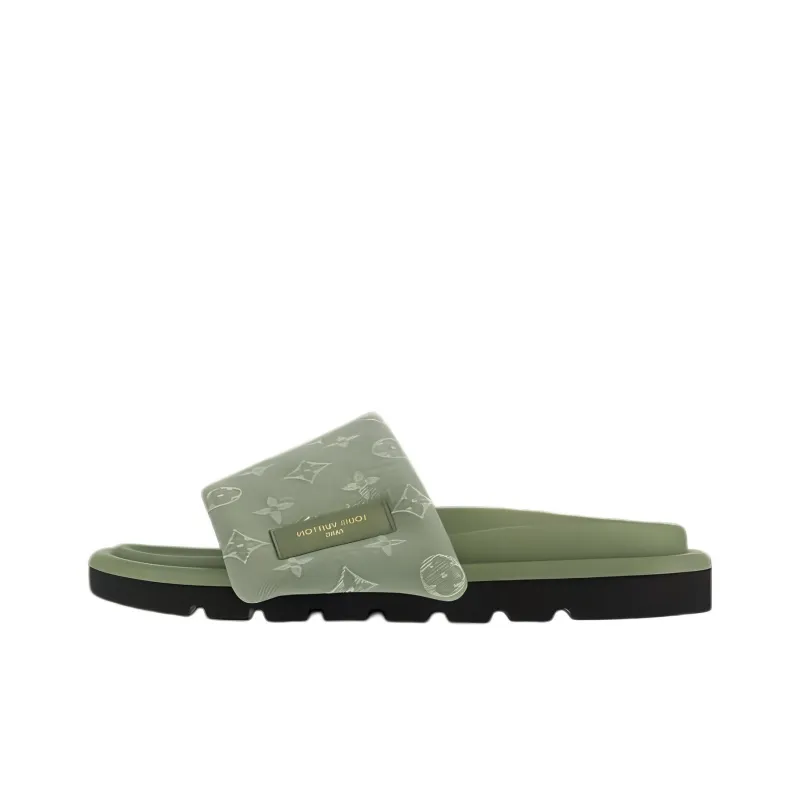 LOUIS VUITTON Pool Pillow Comfort Slide Slippers Women's Green-0