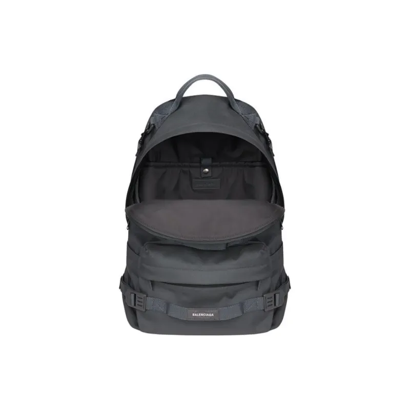 Balenciaga Recycled Nylon Backpack Medium Size Men's Dark Gray-4