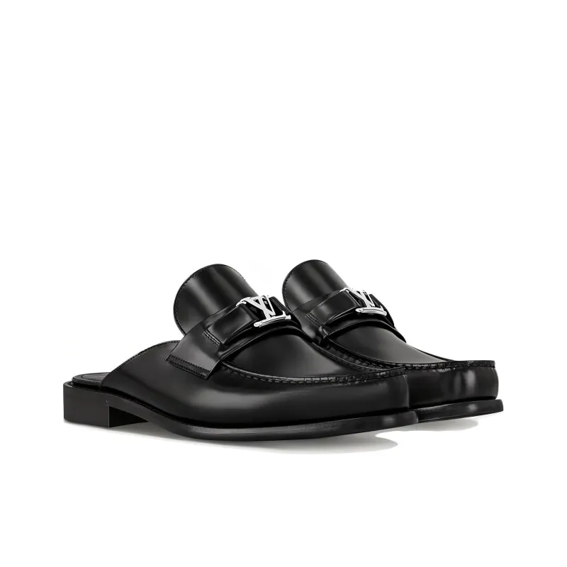 LOUIS VUITTON Major Closed Toe Slippers Men's Black-2