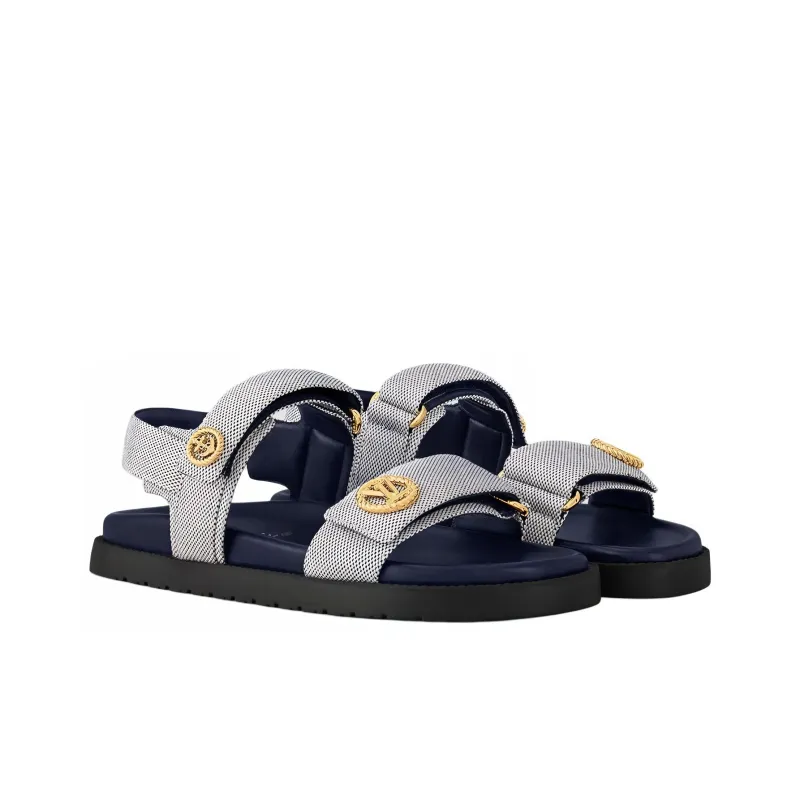 LOUIS VUITTON LV Sunset Strap Sandals Women's Black White-1