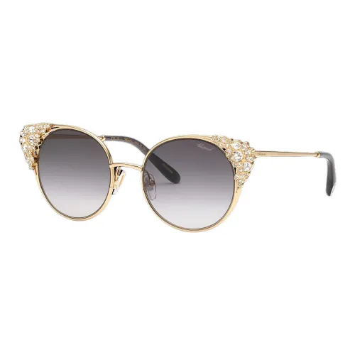 CHOPARD Palladium Plated Metal Crystal Round Gg0024s Sunglasses Women's Gold