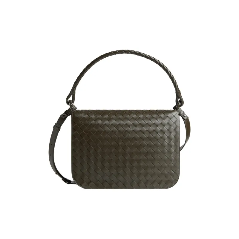 Bottega Veneta Calfskin Messenger Bag, Shoulder Bag, Crossbody Bag Men's Dark Brown-3