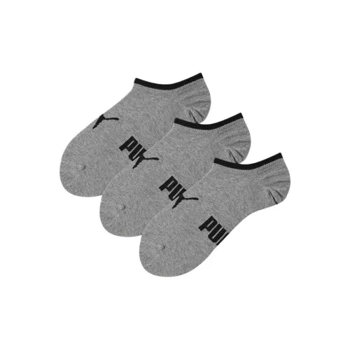 PUMA No-Show Socks Unisex 3 Pack Gray