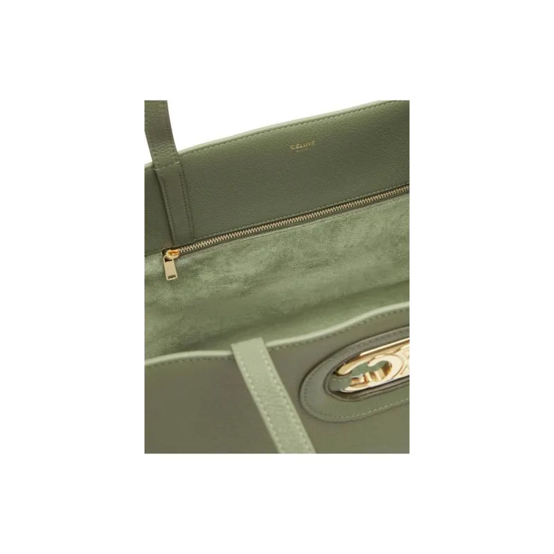 CELINE MaillonTriomphe Calfskin Tote Bag Shopping Bag Handbag Shoulder Bag Women's Light Khaki-2