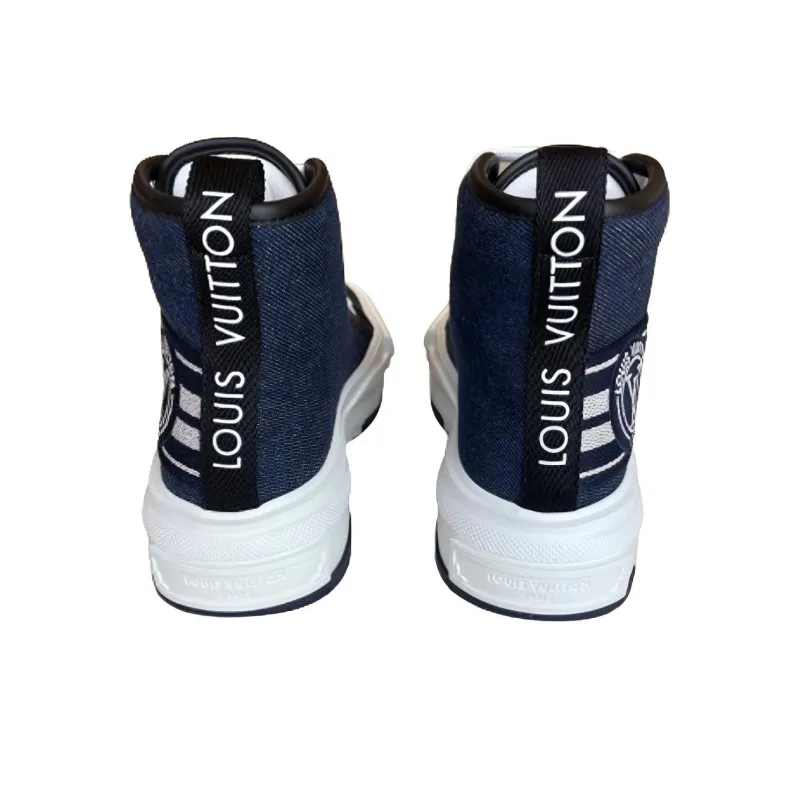 LOUIS VUITTON Squad High Top Casual Shoes Women's Dark Blue-4