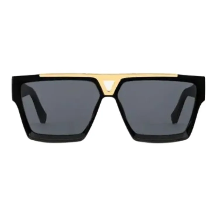 LOUIS VUITTON Acetate Metal Irregular Shape Sunglasses Men's Black/White-1