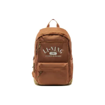 LiNing Polyester Backpack Unisex Amber Brown