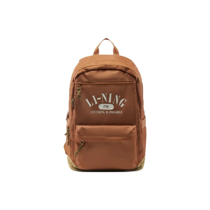 LiNing Polyester Backpack Unisex Amber Brown-0