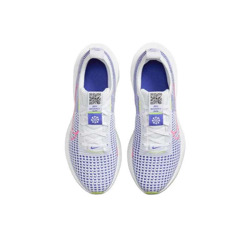 Nike Interact Run White Astronomy Blue Volt Hyper Pink Women's-3