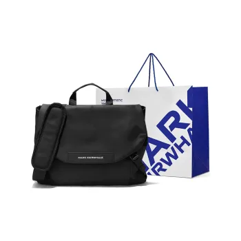 FAIRWHALE PU Messenger Bag Versatile Crossbody Handbag Large Size Men's Black