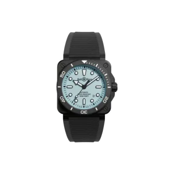 BELL & ROSS Automatic Mechanical Movement Unisex Watch 42mm Blue Dial Ceramic Watch Case Rubber Synthetic Textile Strap