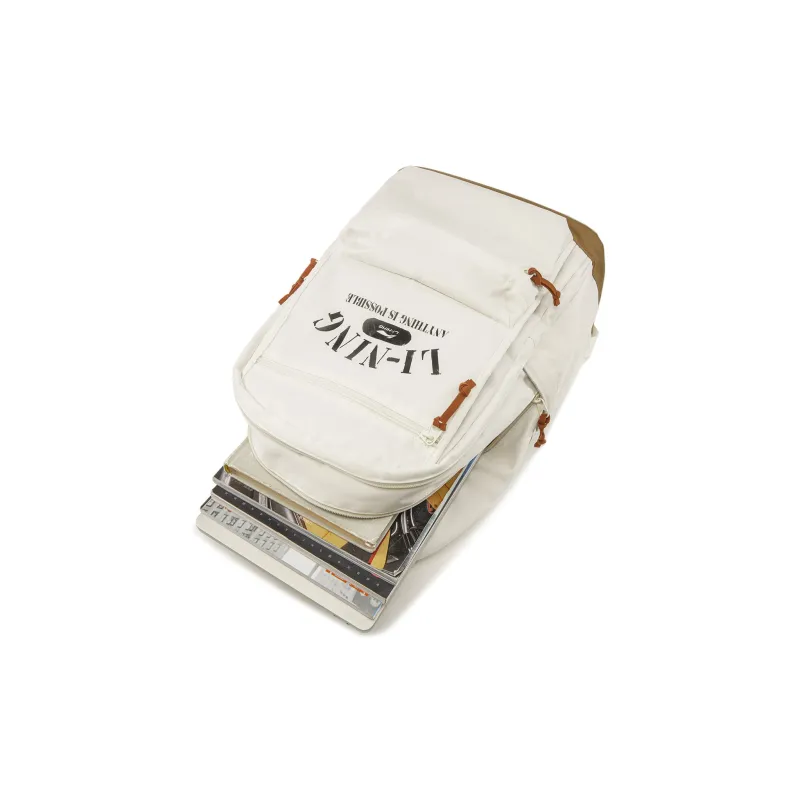 LiNing Sports Life Collection Polyester Backpack Unisex Ivory-4