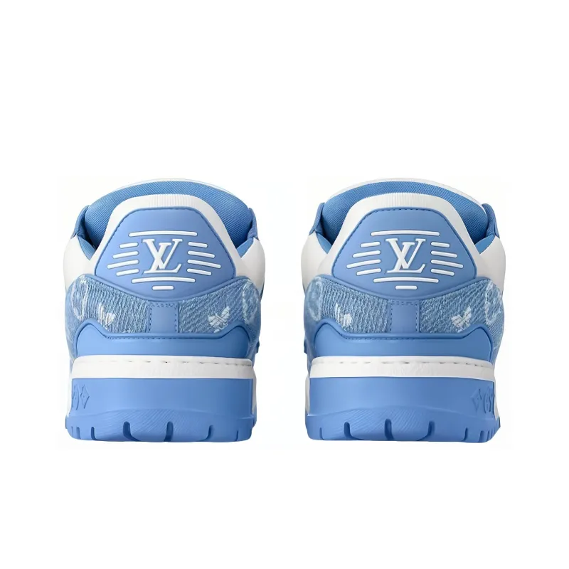 LOUIS VUITTON Trainer Maxi Low Top Skateboard Shoes Unisex Blue White-3