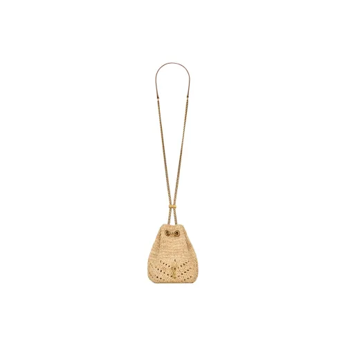 SAINT LAURENT JOECASSANDRE Raffia Bucket Bag Portable Crossbody Bag Shoulder Bag Women's Natural