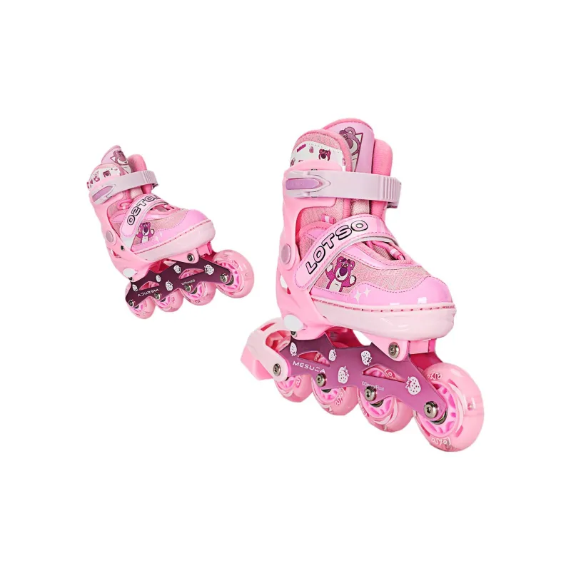 Disney Strawberry Bear Series Roller Skate Set, Inline Skate Plastic, Aluminum Alloy Kids' Pink-4