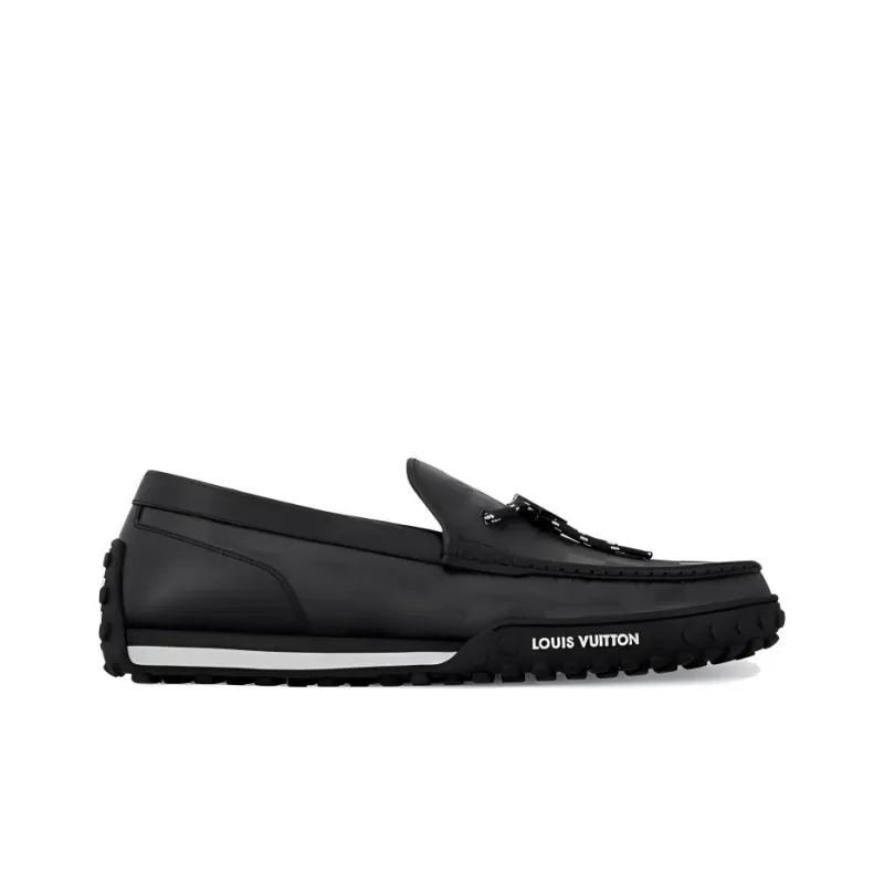 LOUIS VUITTON Racer Gommino Loafers Men's Black-1