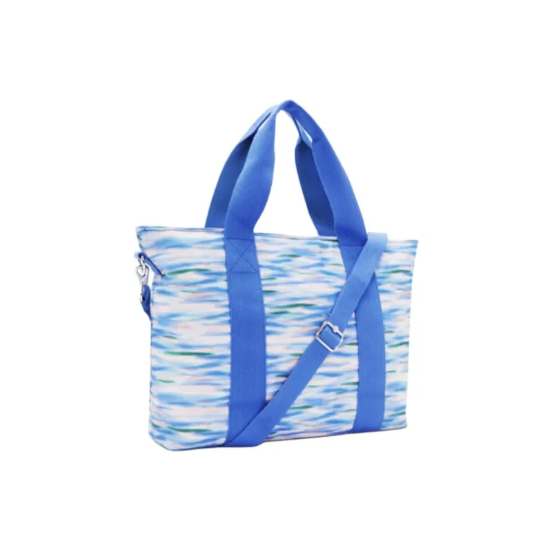 Kipling Polyester Shoulder Bag, Crossbody Bag, Handbag Large Size Women's Blue White-2