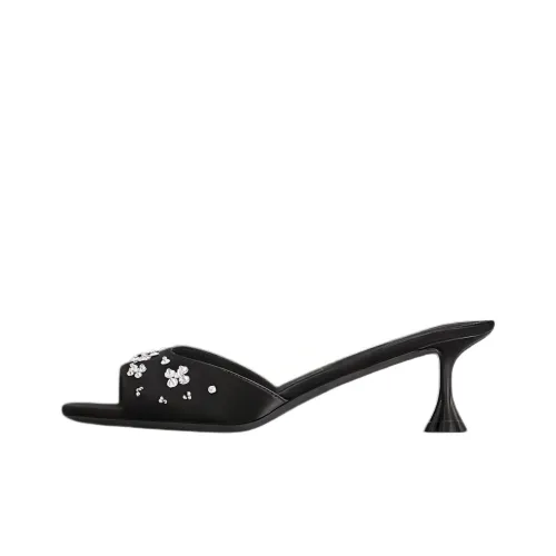 LOUIS VUITTON Blossom Slip-Resistant Slide Slippers Women's Black