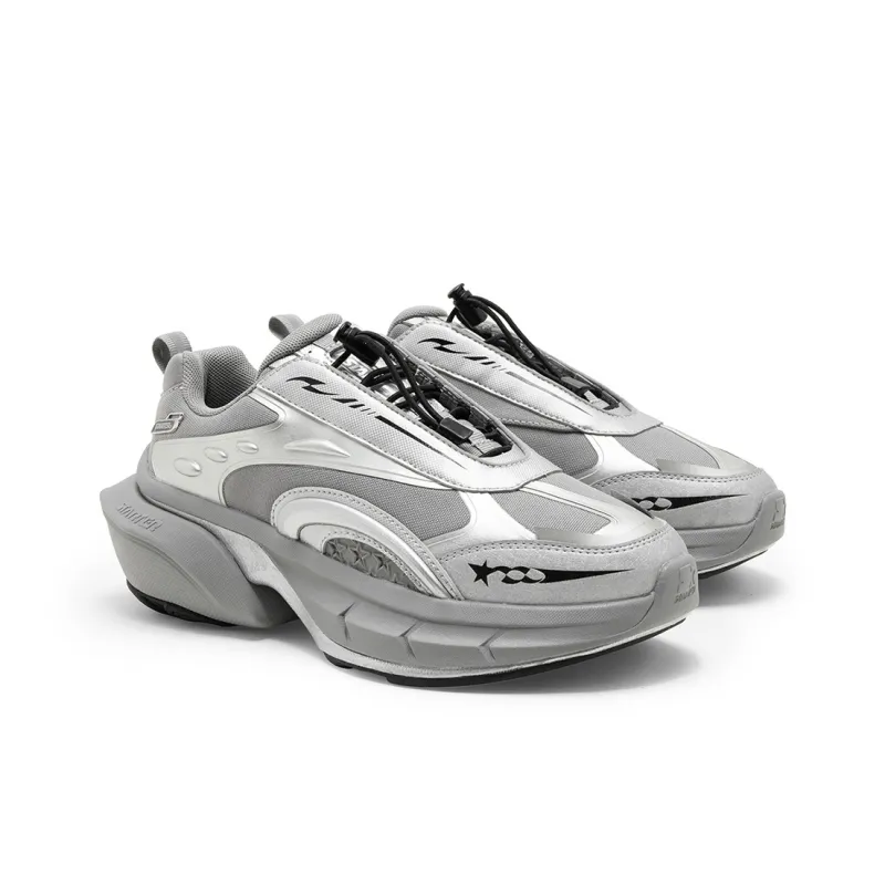 STARTER Odyssey Anti Slip Wear Resistant Low Top Chunky Sneakers Women's Gray-3