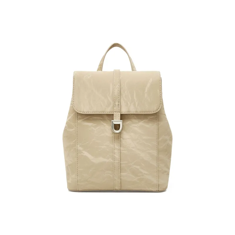 JOSINY PU Backpack Medium Size Women's Silver Gray/Ecru/Brown-8