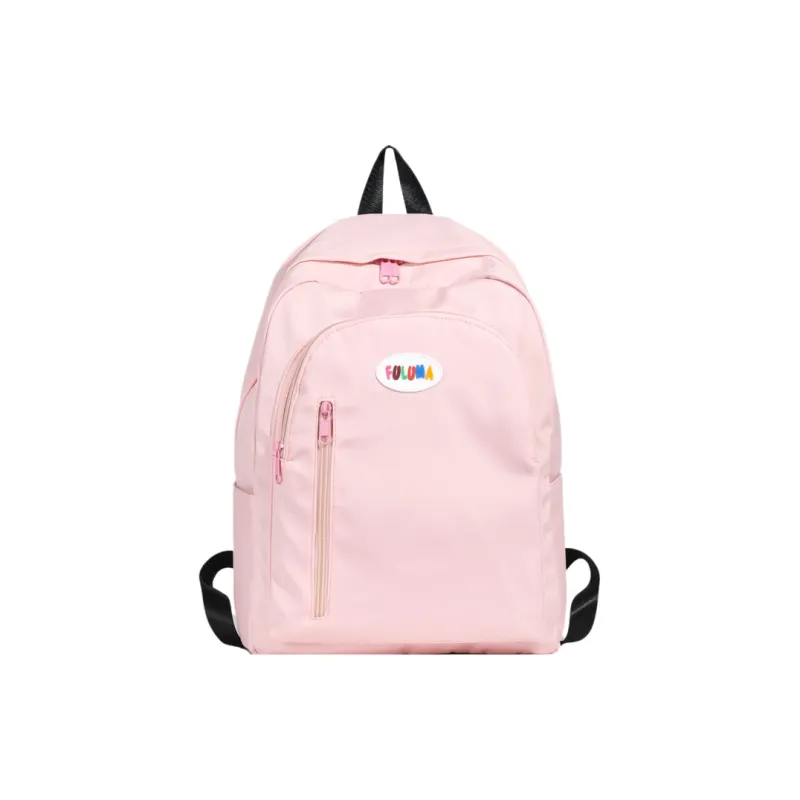 OURFUN Nylon Fabric Backpack Ecru/Black/Pink/Violet/Orange/Emerald Green/Blue-4