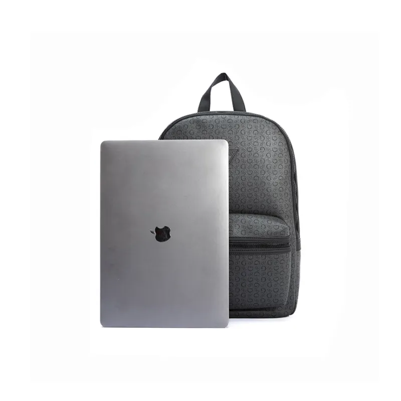 GUESS Synthetic Leather Backpack Regular Men's Black Gray-1