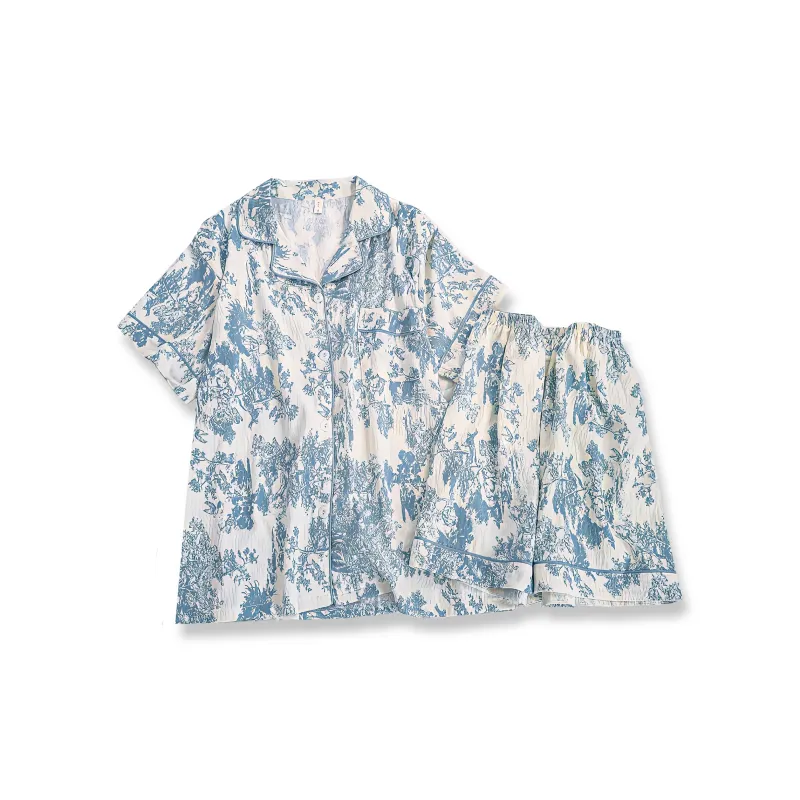 WANANNI Pajama Set Women's Blue-0