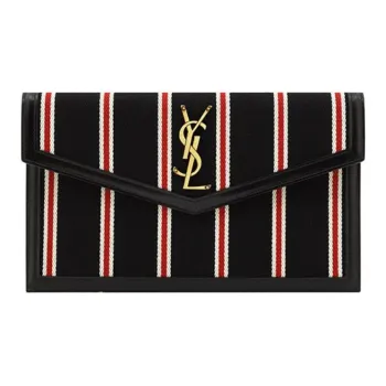 SAINT LAURENT Canvas Clutch Women's Black