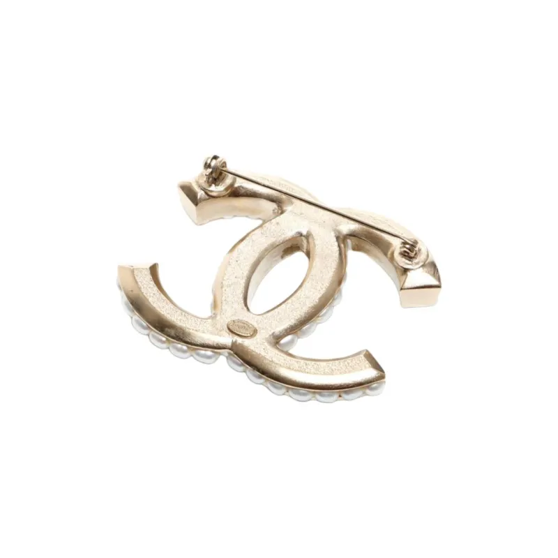 CHANEL Pre-Owned 2015 CC Pearl Brooch-3