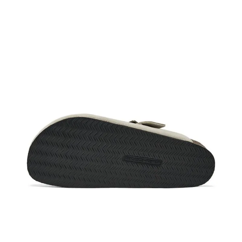Skechers Arch Fit Slip Resistant Wrap toe Slippers Men's Gray Green-4