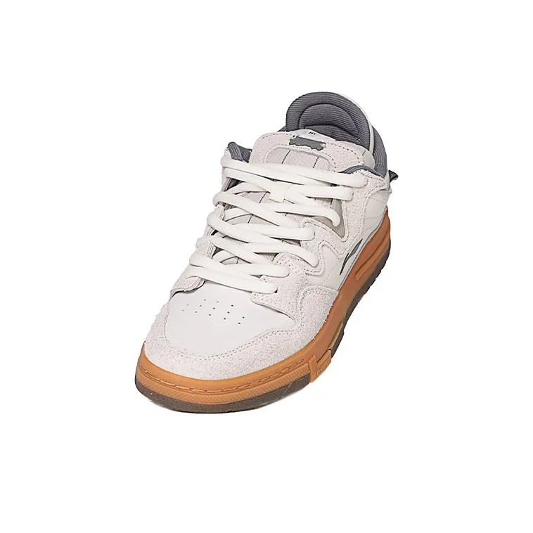 LiNing Wei Wu PRO Pro Non-slip Lightweight Low-Top Skateboard Shoes Men's Gray White-1