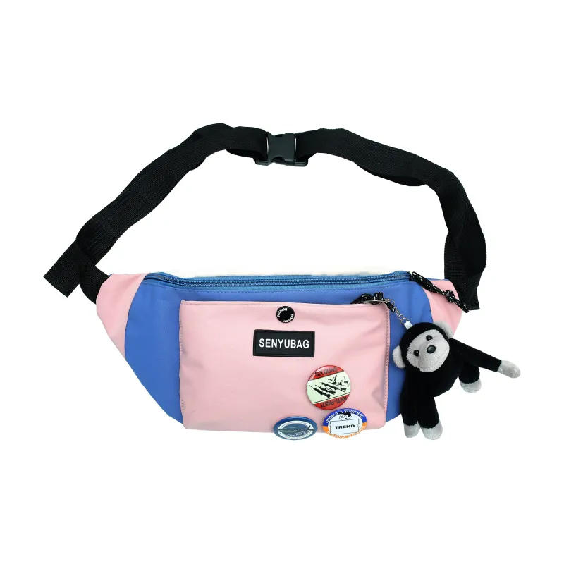 OURFUN Nylon Fabric Sling Bag Unisex Black/Orange/Green/Blue-21