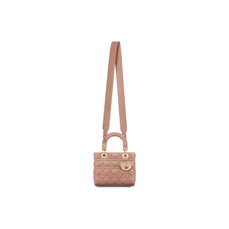 DIOR Lady Dior Lambskin Lady Dior Bag, Shoulder Bag, Crossbody Bag, Handbag Small Size Women's Rose Pink-3