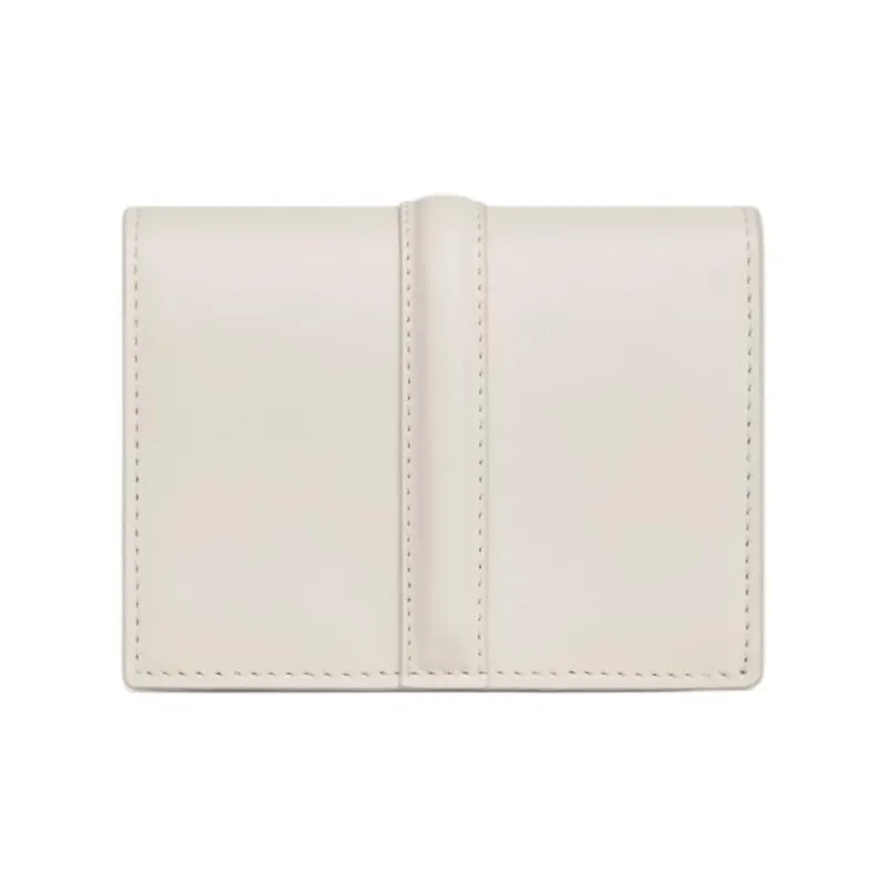 CELINE Triomphe Cow Leather Card Holder Women's Cotton White-2