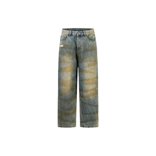 NewJnxs Jeans Unisex Washed Blue