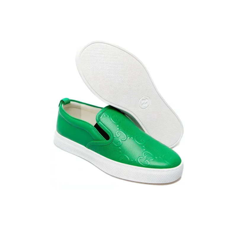 GUCCI Slip On 'GG Embossed Green'-3