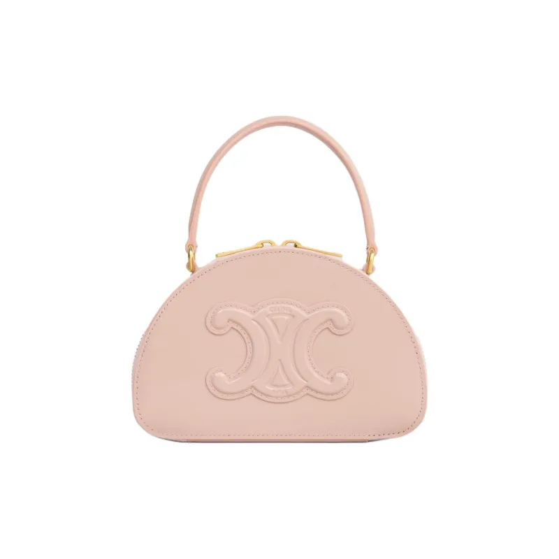 CELINE Patent Leather Calfskin Crescent Bag, Handbag, Shoulder Bag, Crossbody Bag Women's Pink-0