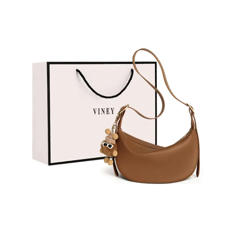 VINEY Cow Leather Shoulder Bag Crossbody Bag Dumpling Bag Regular Women's White-5