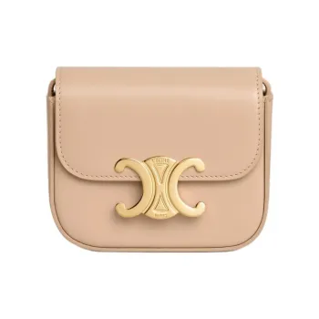 CELINE Triomphe Calfskin Shoulder Bag, Crossbody Bag Mini Women's Oat Beige