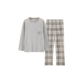 FENTENGCARE Pajama Set Men's Light Gray