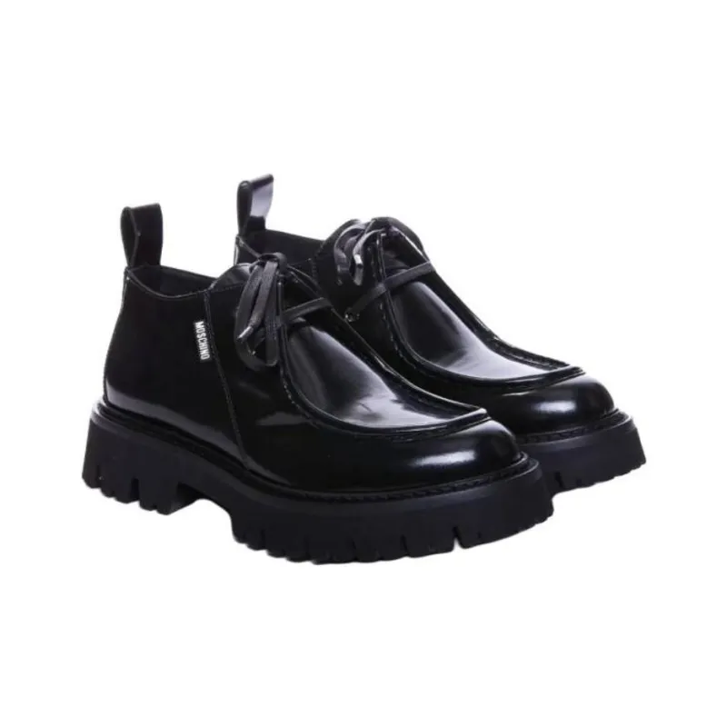 MOSCHINO Round Toe Laced Boots-2