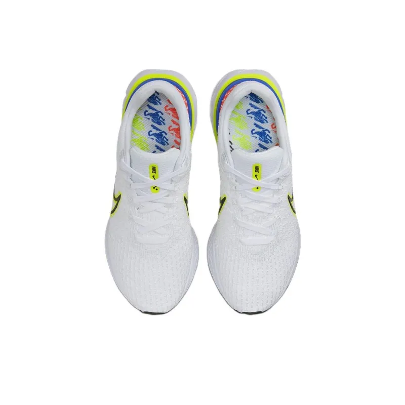 Nike React Infinity Run Flyknit 3 Premium White Volt Racer Blue-2